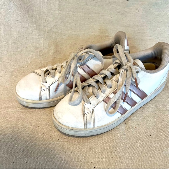 Adidas Advantage Cloudfoam Ortholite Float White & Rose Gold Women’s Size 9 - Picture 10 of 12